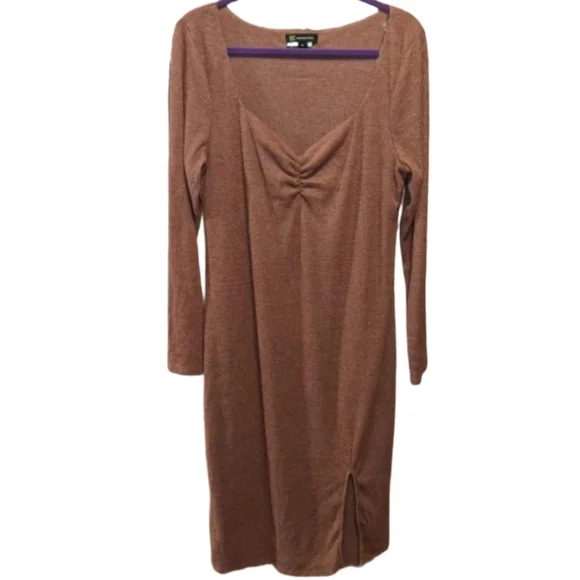NWOT INC International Concepts Ribbed Sweetheart Sweater Midi Dress, Size XL - Picture 2 of 7